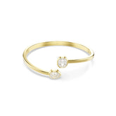 Imber bangle, Mixed cuts, White, Gold-tone plated